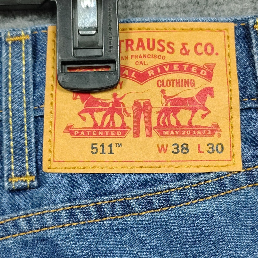 NEW Levi's 511 Jeans Men's 38X30 Blue Denim Slim Fit Straight Leg Stretch Casual - Picture 5 of 14